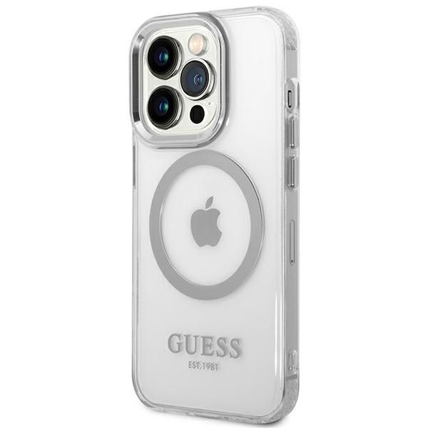 Etui Guess do iPhone 14 Pro, Srebrny, MagSafe zdjęcie 2