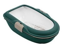 Samoczyszcząca kuweta z sitkiem dla kota - Furba zielono-brązowa 59x39x22cm