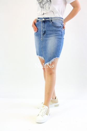 Spódnica jeansowa mini asymetryczna Tanita Niebieska 33 na Arena.pl