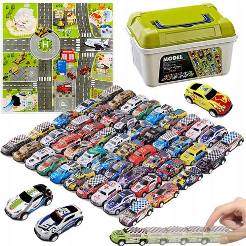 SAMOCHODZIKI Z NAPĘDEM 50 RESORAKI KUFEREK AUTKA METALOWE SAMOCHODY MAPA na Arena.pl