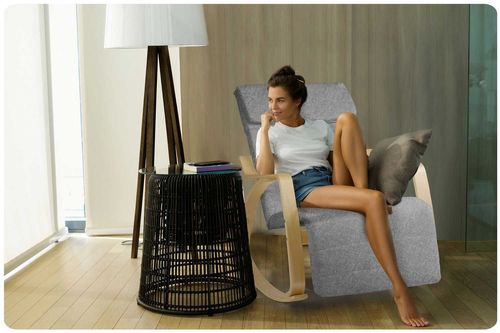 Fotel wypoczynkowy bujany Suzi - jasnoszary na Arena.pl