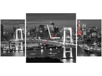 80X40CM ZEGAR TOKYO MOST TĘCZOWY OBRAZ