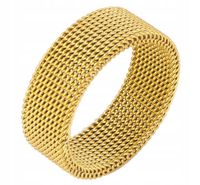 OBRĄCZKA ELASTYCZNA PLECIONA ZŁOTA STAL CHIRURGICZNA rozmiar 19