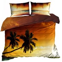 Pościel 3D bawełna satyna 200x220cm DWIE PALMY