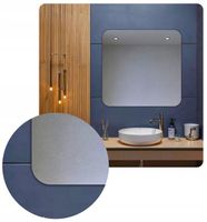 LUSTRO 50x50 cm ZAOKRĄGLONE ROGI BEZ OŚWIETLENIA ŁAZIENKOWE BEZ RAMY