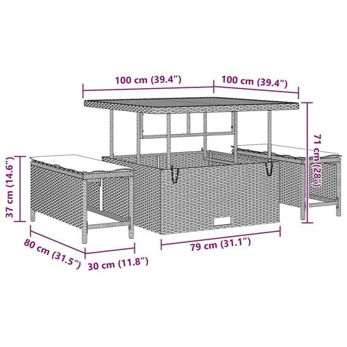 Zestaw Sof na Ogród 8 pcs Czarny polirattan na Arena.pl