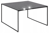 STOLIK KAWOWY MARMUR Oxford black 80x80 METALOWY