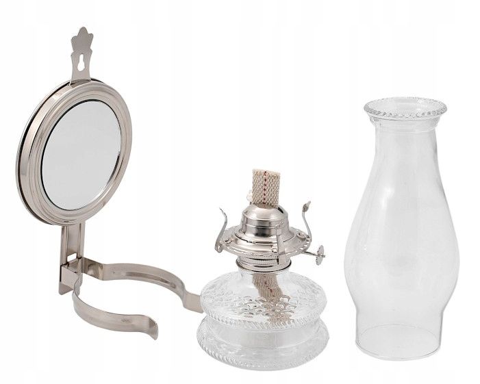 Lampa naftowa olejowa z lustrem NIKIEL Klasyczna z zawieszką RETRO LOFT 31 zdjęcie 5
