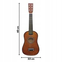 GITARA AKUSTYCZNA DREWNIANA 6 STRUNOWA DLA DZIECI MŁODZIEŻY COFFEE 60 CM