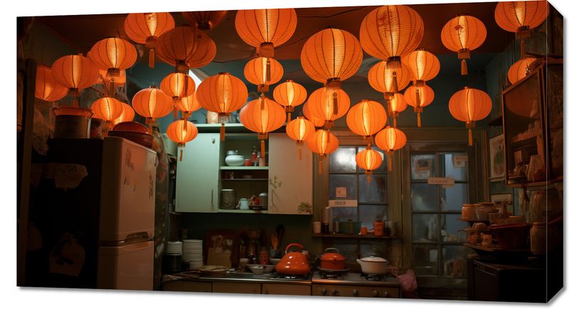 Obraz 90x50cm W Blasku Lampionów zdjęcie 1