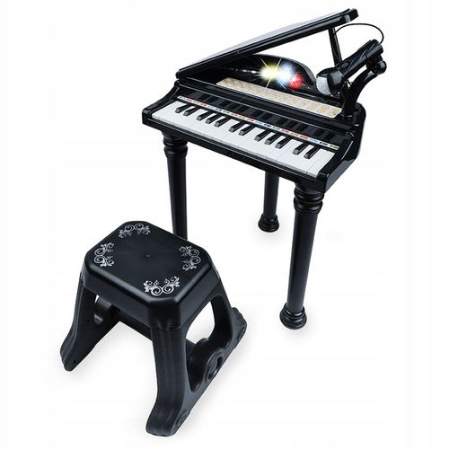 PIANINKO DLA DZIECI EDUKACYJNE ORGANKI NAUKA GRY MIKROFON PIANINO + TABORET na Arena.pl