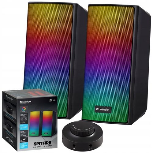 GŁOŚNIKI 2.0 DO LAPTOPA PC KOMPUTEROWE GAMINGOWE LED RGB USB 5V 8W DEFENDER na Arena.pl