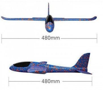 Szybowiec z dwoma trybami latania (rozpiętość 480mm) - Niebieski