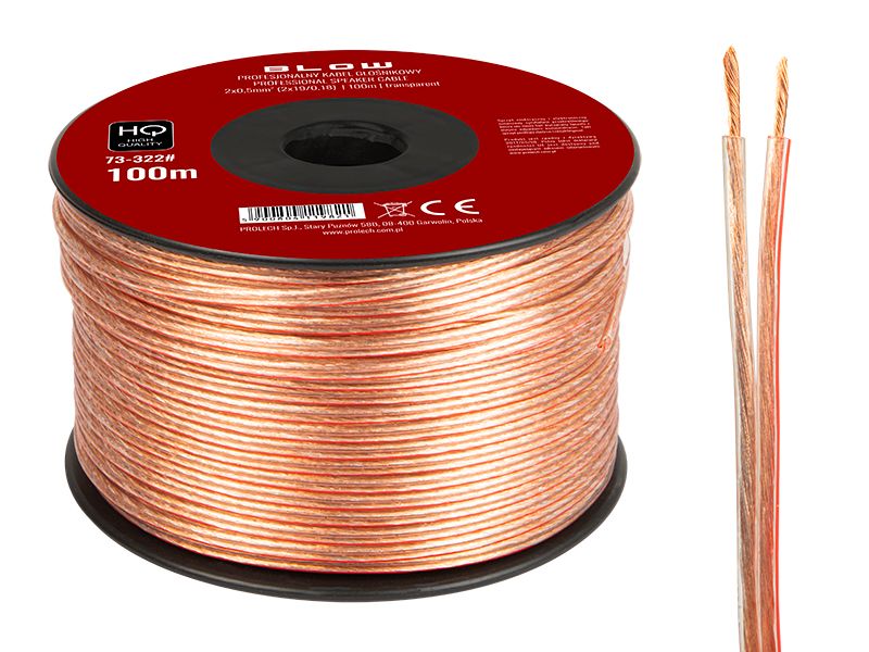 Przewód głośnikowy 2x0,50mm przezroczysty zdjęcie 1