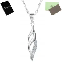 SREBRNY NASZYJNIK ZAWIESZKA RODOWANY DLA KOBIETY, ŁAŃCUSZEK DAMSKI SREBRO