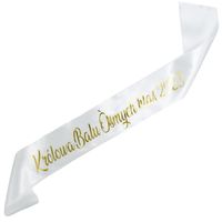 Biała szarfa Królowa Balu ósmych klas+ rok