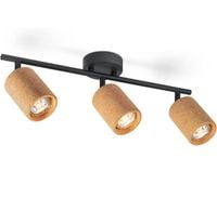 Lampa Sufitowa LED 3 Reflektory 45x19 cm Czarna z Korkiem GU10 3000K