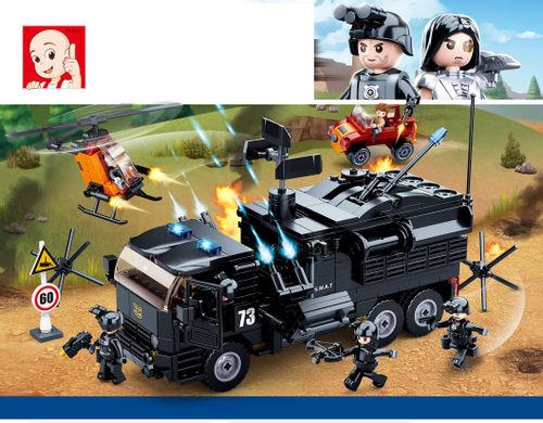 KLOCKI SLUBAN POLICJA Duży Strzelający pojazd 759 el. kompatybilne z LEG COB na Arena.pl