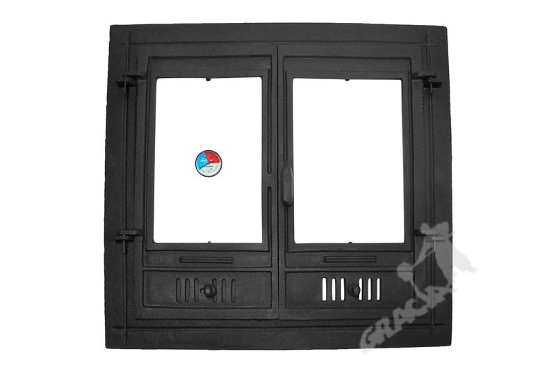 DRZWI A5 - 68X72 CM + TERMOMETR 0-250°C ŻELIWNE DO WĘDZARNI CHLEBOWE zdjęcie 1