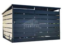 Wiata śmietnikowa spad tył 2,5x1,5m Antracyt Schowek ogrodowy TS506