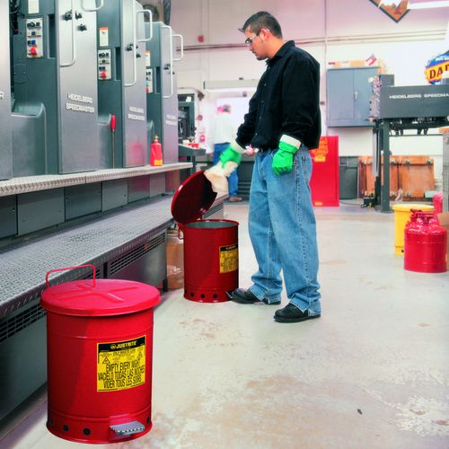 Kosz na odpady łatwopalne i zaolejone czyściwo - atesty FM / UL poj. 23L na Arena.pl