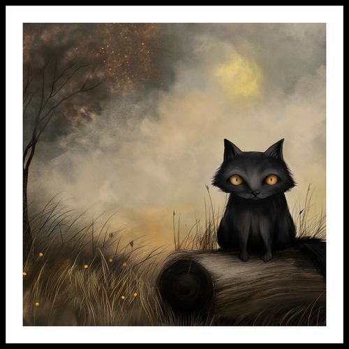 Plakat 80x80cm Czarny Kot na Arena.pl