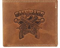 Portfel skórzany RFID Sherif rewolwery - czarnoprochowe - Always Wild