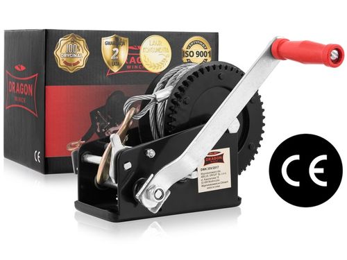 WYCIĄGARKA RĘCZNA KORBOWA LINOWA 1588kg WCIĄGARKA lebiodka przenośna DRAGON na Arena.pl