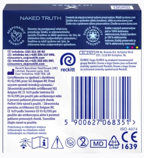 Stymulujące prezerwatywy Durex intense 3 szt zdjęcie 2