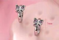 KOLCZYKI KÓŁKA motyle srebrne DLA DZIEWCZYNKI STAL CHIRURGICZNA 316L róż