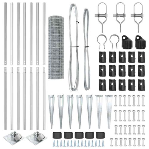 Ogrodzenie z słupkami Srebrny 1.4 x 10 m Stal na Arena.pl