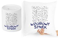 Dla Syna Zestaw Poduszka + Skarbonka Prezent Z Nadrukiem Ze Zdjęciem