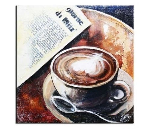 Obraz30x30cm COFFEETIME ręcznie malowany do na Arena.pl