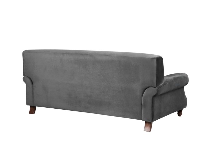 Sofa 3-osobowa welurowa szara EIKE zdjęcie 5