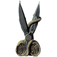 ŚWIECA DO RYTUAŁÓW NOŻYCE CZARNA ZE ZŁOTEM Z WOSKU PSZCZELEGO 1 SZT