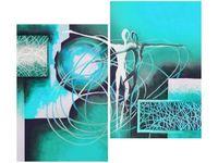 80X70CM TAŃCZĄCE POSTACIE NIEBIESKIM DUO OBRAZ DRUK