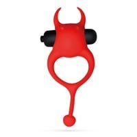 pierścień erekcyjny wibrujący daemon crushious czerwony silikonowy 12,5 cm