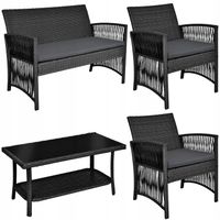 ZESTAW MEBLI OGRODOWYCH TECHNORATTAN SOFA FOTELE STOLIK MEBLE OGRODOWE