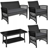 ZESTAW MEBLI OGRODOWYCH TECHNORATTAN SOFA FOTELE STOLIK MEBLE OGRODOWE