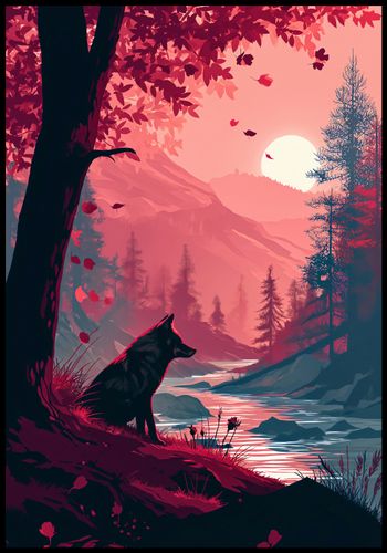 Plakat 68x98cm Wilk Przy Brzegu Lasu na Arena.pl