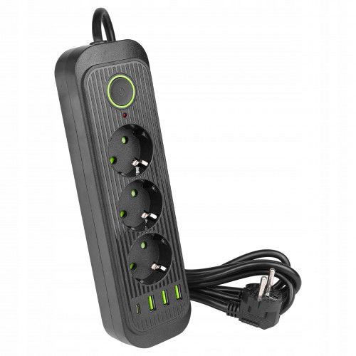 PRZEDŁUŻACZ MODI 3X230V 4XUSB 2500W OCHRONAPRP 2M zdjęcie 1