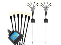 2x lampa solarna wbijana kuleczki 6 led lampka ogrodowa kule kulki