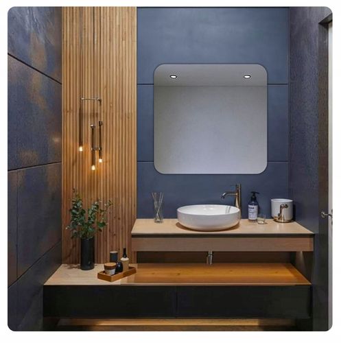 LUSTRO 60x60 cm ZAOKRĄGLONE ROGI BEZ OŚWIETLENIA ŁAZIENKOWE BEZ RAMY na Arena.pl