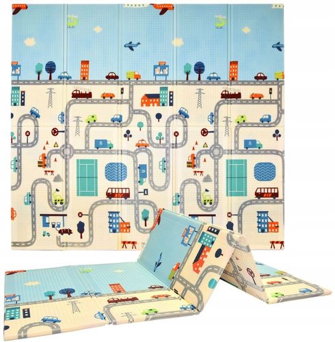 Piankowa dwustronna mata edukacyjna xpe dla dzieci duża składana 200x180cm na Arena.pl