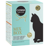 COSMA Soup Zupa różne smaki przysmak kota mokra karma MIX BOX I 12 szt x40g