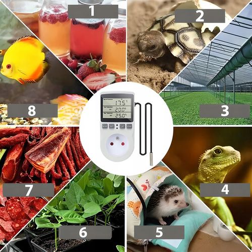 TERMOSTAT ELEKTRONICZNY CYFROWY REGULATOR TEMPERATURY 16A 250V GNIAZDO na Arena.pl