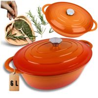 emaliowana brytfanna żeliwna gęsiarka 6l hage orange