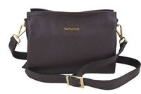 Funkcjonalna torebka damska na ramię - Brązowa ciemna