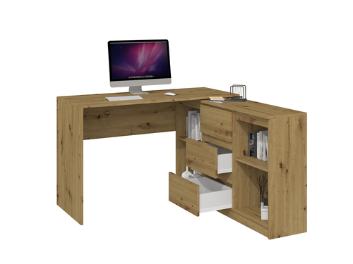 NAROŻNE BIURKO PLUS KOMODA 2D3S DĄB ARTISAN na Arena.pl