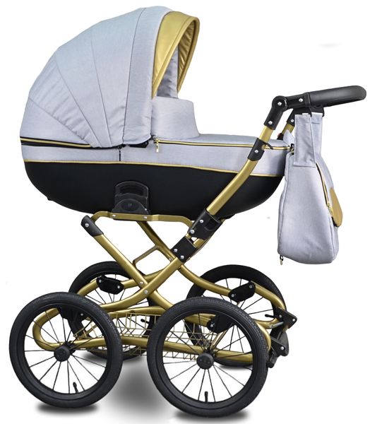 KLASYCZNY Wózek Dziecięcy Fabero Gold 3w1 Gondola Spacerówka Fotelik zdjęcie 8